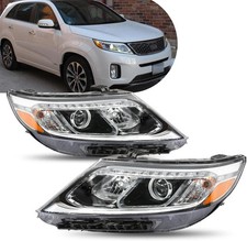 Headlight Assembly Fit for Kia Sorento LX 2014 2015 Halogen W/Led DRL Headlamps picture