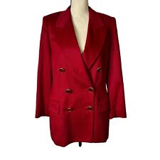 Escada Margaretha Ley Jacket Womens 40 Red Wool Double Breasted Vintage picture