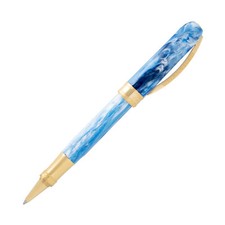 Visconti Comedia Rollerball Pen in Paradiso with Yellow Gold Trim - NEW in Box picture