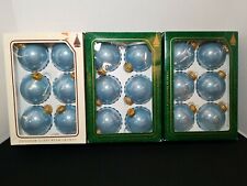Christmas By Krebs Designer Glass Ornaments Light Blue Set Of 18 In Boxes picture