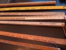 Lot 7 Vintage Tractor Auto Western Leather Antique Yard Sticks Advertising  picture