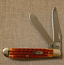 Case XX 2023 6254 Trapper 2-Blade Brown Bone Handle SS Plain Clip Pen Slip picture