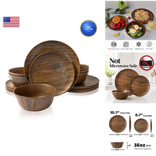 Tp 18-Piece Dinnerware Set Melamine Dishes Set Bowls And Plates Service For 6 picture
