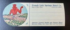 French Lick Springs Hotel Luggage Label  Original 1930’s Indiana U.S.A picture