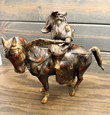 Vintage Chinese Cast Metal Horse & Rider Statue Asian Art 13