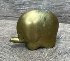 Vintage 1970s Brass Elephant Sculpture Statue Figure 2.5