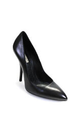 Bottega Veneta Womens Leather Pointed Toe Stiletto High Heels Pumps Black Size 8 picture