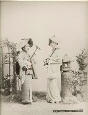 c.1880's PHOTO - JAPAN TORIOI ( STREET SINGER ) / EVENING BANQUET picture