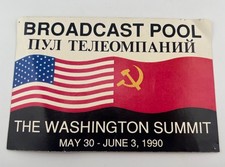 Vintage 1990 The Washington Summit USA USSR Broadcast Pool Political Sticker picture