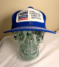 Vintage New Holland Blue/White Mesh Ford Snapback Trucker Hat Farm Equipment  picture