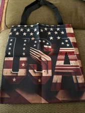 Polyester “USA” Tote Bag With Stripes And stars With Double Handles picture