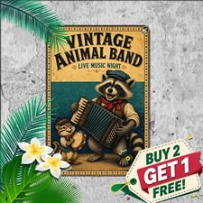 Animal Musicians Band Concert Poster Sign Distressed Retro Metal Wall Plaque picture
