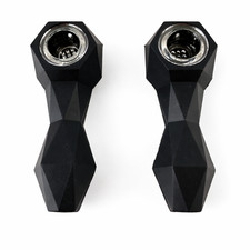 2X BLACK DIAMOND Geometric Silicone Tobacco Smoking Pipes w/ Glass Bowls picture