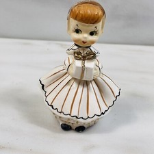 Vtg 60s Consco Girl w Gift Salt/Pepper Shaker Figurine 3