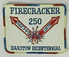 Vintage 1975 Firecracker 250 Barstow Bicentental Road Racing Embroidered Patch picture