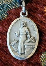 Sts. Luke & Apollonia Sterling Vintage & New Medal Catholic Physicians Dentists picture
