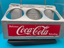 Vintage 1950 Coke Cola Metal 6 Pack Carrier Aluminum Holder picture