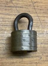 Antique G&P Rotating Barrel Padlock Brass With Combination ￼ picture