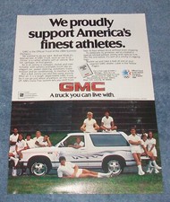 1984 GMC Jimmy Limited Olympic Edition Vintage Ad 