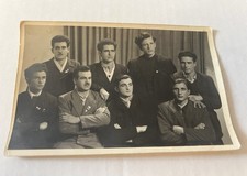 Vintage 1949 Bulgarian Real Photo Postcard Group of Young Men Communist Era picture