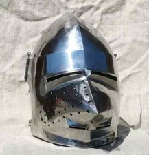 🔆SCA HNB Helmet Steel Medieval Combat Bascinet Helmet Pig Face Helmet picture