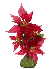 Vintage 1968 C.K. IND CO. LTD. Acrylic Lucite Poinsettia Plant - MCM picture