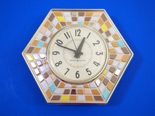 Vintage 1960s General Electric Telechron Mosaic Tile Wall Clock 2118A Updated GE picture