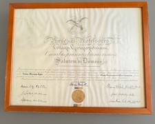 Antique 1929 Georgetown University Foreign Service Diploma Latin Original 18x23 picture