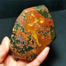 Rare 362G  Polished Orbicular Ocean Jasper Stone  Reiki Healing WD1607 picture