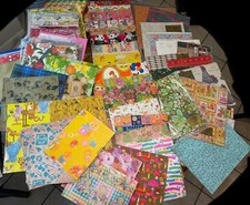 Large LOT Vintage Lot of 1960's-1980's Flat Gift Wrap Paper Lot Loose Sheets 6lb picture