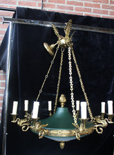 Vintage Empire design swan bird 8 arm chandelier lamp lightning picture