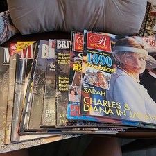 LOT of 10 Vintage Lady Diana Princess Queen Magazines Majesty Royalty British picture