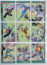 X-men Danger Room Vintage 1992 Marvel Impel 9 Card Complete Set #91-99 picture