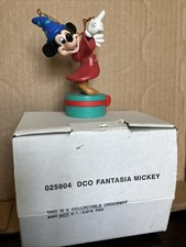 Vintage Disney Grolier Fantasia Mickey Mouse Christmas Ornament DCO 025904 W/Box picture