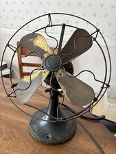 Rare 1920’s Antique GE Whiz Desk Table Fan Brass Blades Not Working Nice picture
