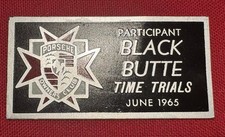 VTG 1965 Black Butte PORSHE Time Trials Participant Dash Plaque Racing Badge picture