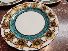 Vintage Waldershof Handmalerei Porcelain 22K Gold And Turquoise China picture