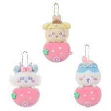 MINISO Chiikawa Sanrio Strawberry Car Plush Keychain Usagi Hachiware Momonga picture
