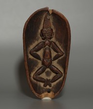 Real Tibet 18th Century Old Antique Wood Skeleton Tirthika Buddha Statue Amulet picture
