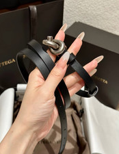Bottega Veneta Black Leather Belt Size 90 picture