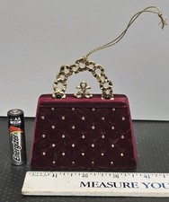 Red Velvet/Felt Satchel Purse 3.75
