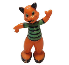 Vintage 1950’s Rosen Rosbro Plastic Cat w/ Shirt Candy Container Halloween picture