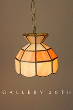 COOL SMALL MID CENTURY MODERN ORANGE HANGING SWAG LAMP 70'S 60'S VINTAGE LIGHT picture