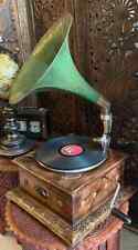 Vintage Look HMV Gramophone Phonograph Working Antique Audio win-up record play picture