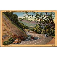 Picturesque Highway Scene in the Mountains of California Vintage Postcard SPW4 picture