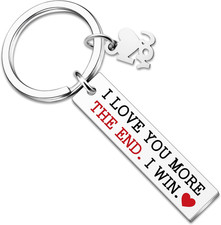 I Love You More the End I Win I Love You Gifts for Him Her Couple Keychain picture