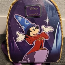 Disney 2026 D23 Fantasia Sorcerer Mickey Loungefly Mini Backpack NWT picture