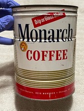 Monarch Coffee Gold Stripes Two Pound Coffee Can (Read) picture