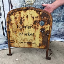 Vintage Rusty Farmers Market Metal Sign Authentic Agricultural Decor picture