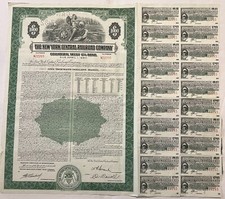 Vintage 1955 NY Central Railroad $1,000 Bond 🚂 Coupons Attached Scripophily picture